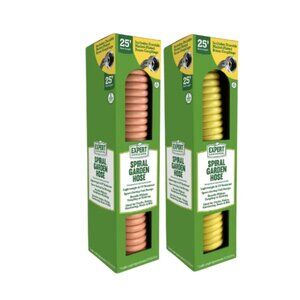 25ft Flexible Spiral Garden Hose for Easy Watering & Storage - New